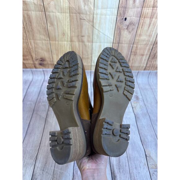 BullBoxer Boots Block Heal Leather Cognac Brown Women's Size 10 - Picture 4 of 6